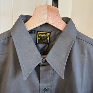 Washington Dee Cee Gray Twill Work Shirt Men’s Small 16.5 Vintage NWT Sanforized